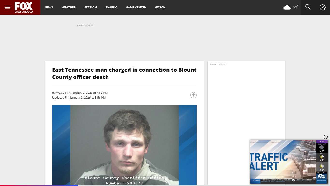 East Tennessee man charged in connection to Blount County officer death
