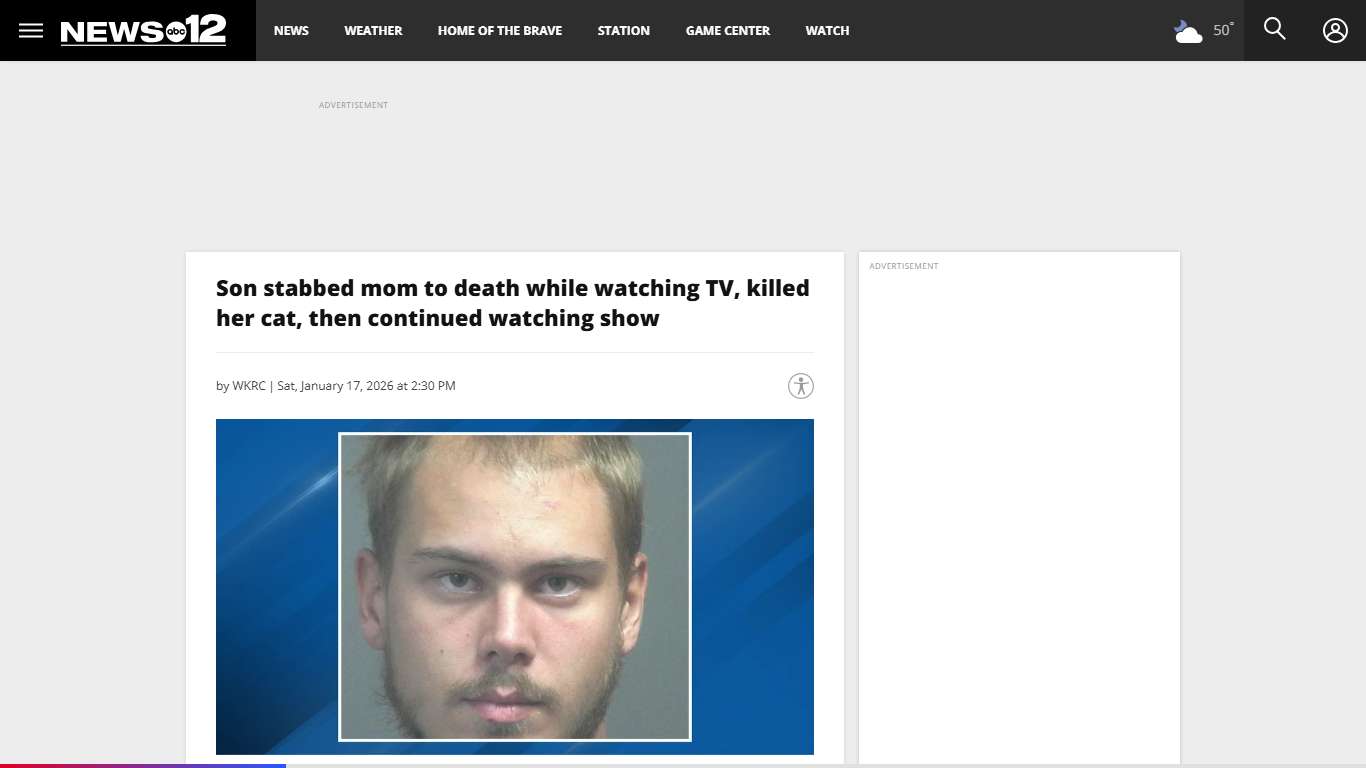 Son stabbed mom to death while watching TV, killed her cat, then continued watching show